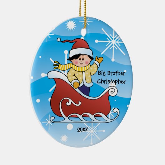 Slaapse Big Brother kerstversiering Keramisch Ornament (Rechts)