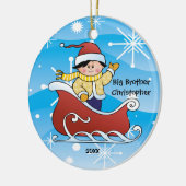 Slaapse Big Brother kerstversiering Keramisch Ornament (Links)