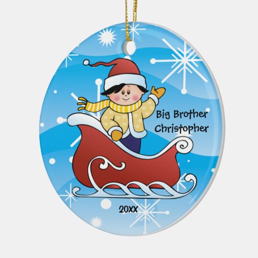 Slaapse Big Brother kerstversiering Keramisch Ornament (Links)