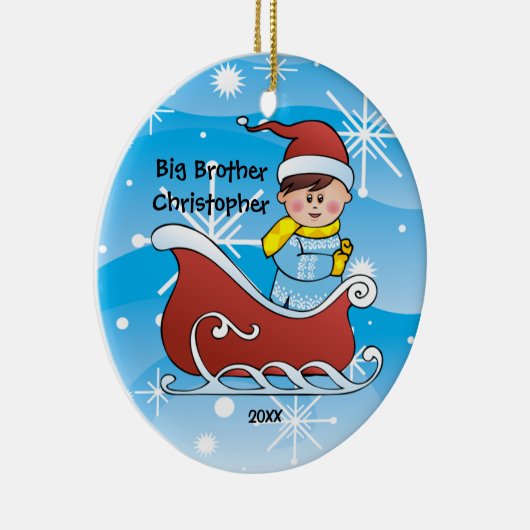 Slaapse Big Brother kerstversiering Keramisch Ornament (Rechts)