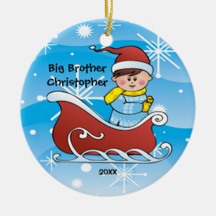 Slaapse Big Brother kerstversiering Keramisch Ornament