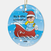 Slaapse Big Brother kerstversiering Keramisch Ornament (Links)