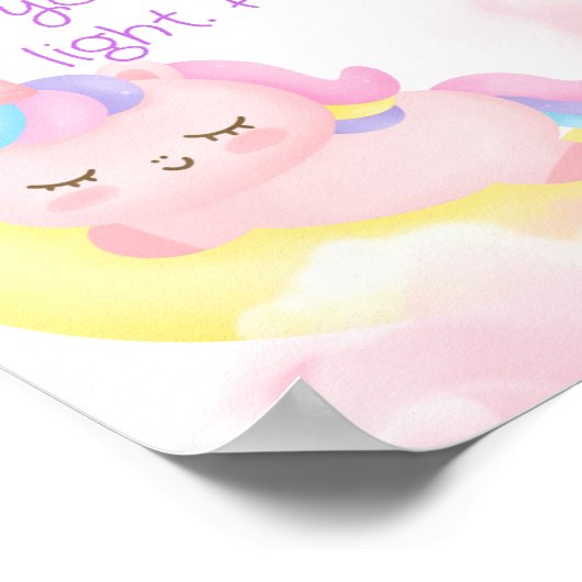 Slaapse eenhoorngebed Poster (Hoek)