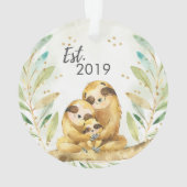 Slaapse Eerste Kerstmis als familie van drie Ornament (achterkant)