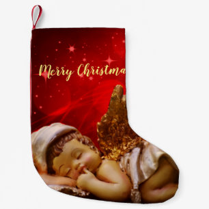 Slaapse engel Baby Kleine Kerstsok