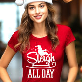Slaapse hele dag grappige kerstmis t-shirt