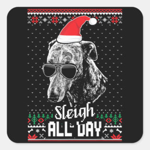 Slaapse hele dag grappige weetkerstmis vierkante sticker