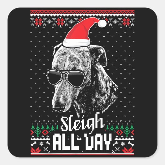Slaapse hele dag grappige weetkerstmis vierkante sticker (Voorkant)
