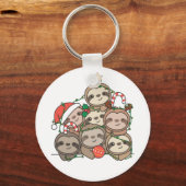 Slaapse kerstboom Funny Animal Kerstkeycha Sleutelhanger (Voorkant)