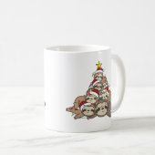 Slaapse kerstboom Funny Animal kerstkoffie Koffiemok (Voorkant rechts)