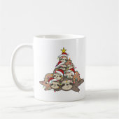 Slaapse kerstboom Funny Animal kerstkoffie Koffiemok (Links)