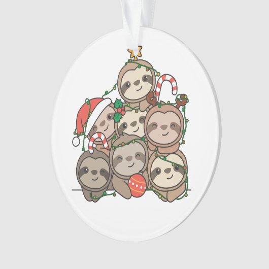 Slaapse kerstboom Funny Animal Kerstmis Orname Ornament (voorkant)