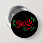 'Slaapse' kerstButton de hele dag Ronde Button 7,6 Cm (Voorkant /achterkant)