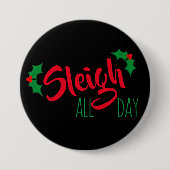 'Slaapse' kerstButton de hele dag Ronde Button 7,6 Cm (Voorkant)