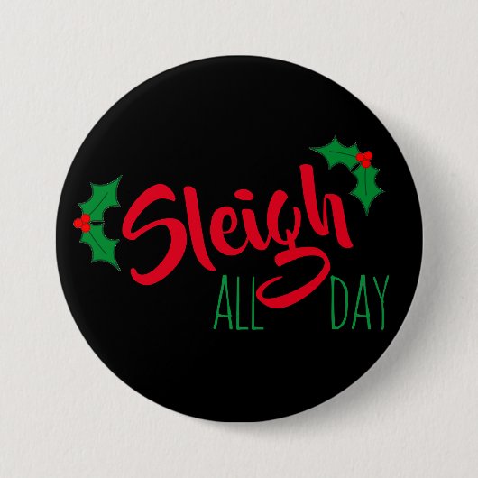 'Slaapse' kerstButton de hele dag Ronde Button 7,6 Cm (Voorkant)