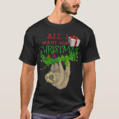 Slaapse kerstcadeaus t-shirt (Voorkant)