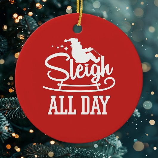 Slaapse kerstcadeautjes voor de hele dag keramisch ornament