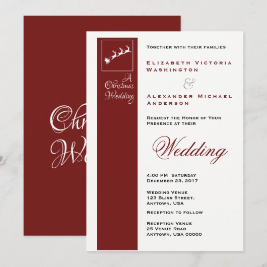 Slaapse kerstfeestdag voor kerstfeestdagen uitnodi kaart (Voorkant / Achterkant)