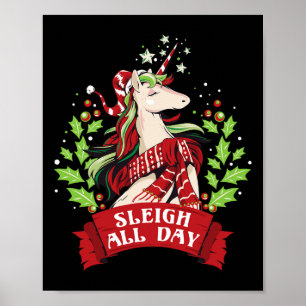 Slaapse kerstmis met de hele dag poster