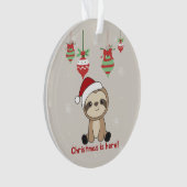 Slaapse kerstsneeuw Winterdieren Slaapsen Orale Ornament (voorkant)