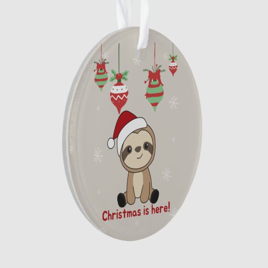 Slaapse kerstsneeuw Winterdieren Slaapsen Orale Ornament (voorkant)