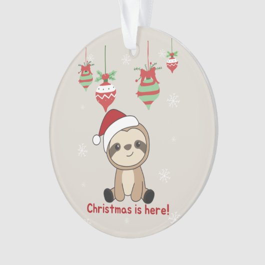 Slaapse kerstsneeuw Winterdieren Slaapsen Orale Ornament (voorkant)