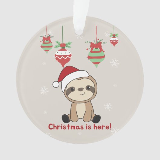 Slaapse kerstsneeuw Winterdieren Slaapsen Orale Ornament (voorkant)