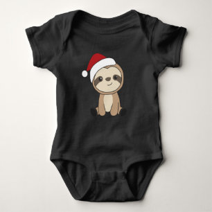 Slaapse kerstsneeuw Winterdieren Sloths Baby Bo Romper