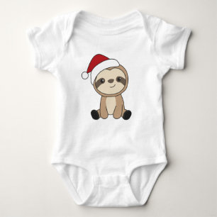 Slaapse kerstsneeuw Winterdieren Sloths Baby Bo Romper