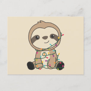 Slaapse kerstsneeuw Winterdieren Slots Postcar Briefkaart