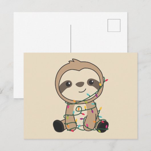 Slaapse kerstsneeuw Winterdieren Slots Postcar Briefkaart (Voorkant / Achterkant)