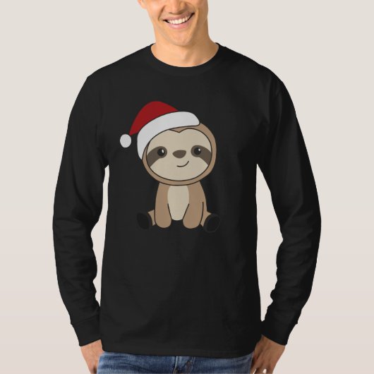 Slaapse kerstsneeuwwinterdieren Sleuven T-Shirt (Voorkant)