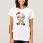 Slaapse kerstsneeuwwinterdieren Sleuven T-Shirt (Voorkant)