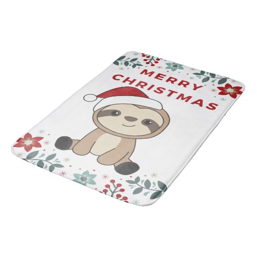 Slaapse kerstsneeuwwinterdieren Wit Ma Badmat (Gekanteld)