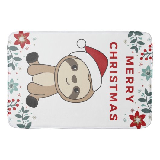 Slaapse kerstsneeuwwinterdieren Wit Ma Badmat (Voorkant)