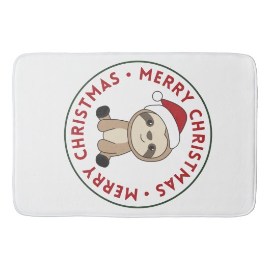 Slaapse kerstsneeuwwinterdieren Wit Ma Badmat (Voorkant)