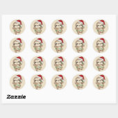 Slaapse kerstwinter dieren klassic roun ronde sticker (Vel)