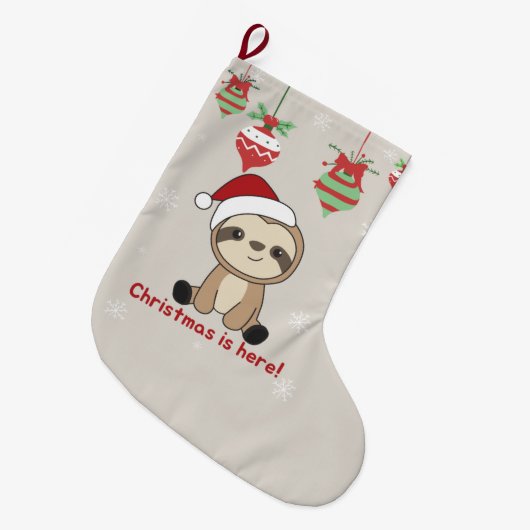 Slaapse kerstwinter winterdieren grote C Grote Kerstsok (Voorkant (Hangend))