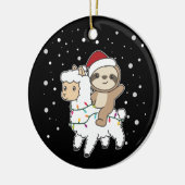 Slaapse kerstwinter winterdieren keramisch O Ornament (Links)