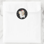 Slaapse kerstwinter winterdieren Klassieke R Ronde Sticker (Tas)
