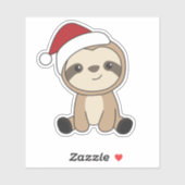 Slaapse kerstwinter winterdieren Klassieke Sticker (Vel)