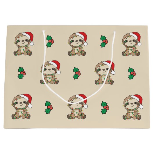 Slaapse kerstwinterdieren Grote Gift B Groot Cadeauzakje (Voorkant)