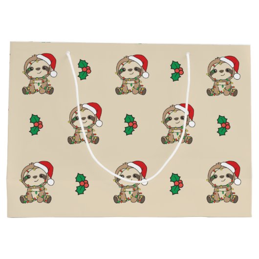 Slaapse kerstwinterdieren Grote Gift B Groot Cadeauzakje (Achterkant)