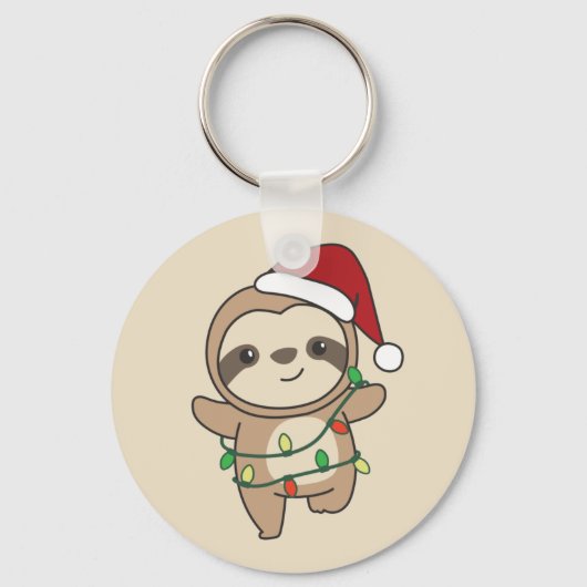 Slaapse kerstwinterdieren Sleutelhanger (Voorkant)