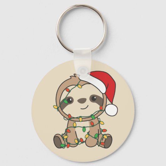 Slaapse kerstwinterdieren Sleutelhanger (Voorkant)