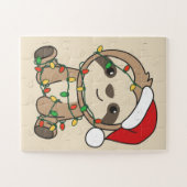 Slaapse kerstwinterdieren Sloths Jigzaag Puzzl Legpuzzel (Horizontaal)