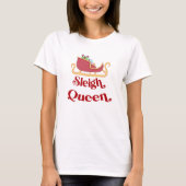 Slaapse koningin kerstHumor T-shirt (Voorkant)