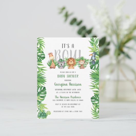 Slaapse Oerwouden | Het is een Baby shower Uitnodiging Briefkaart (Staand voorkant)