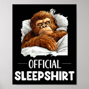 Slaapshirt Slaap Bigfoot Sasquatch liefhebbers Pyj Poster