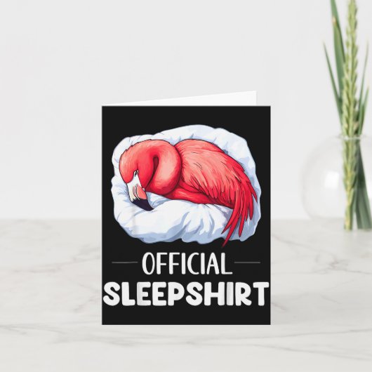 Slaapshirt Slaap Flamingo Dierenliefhebbers Pyjama Kaart (Voorkant)